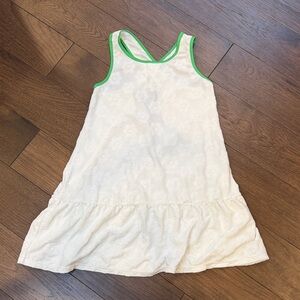 Flapdoodles Girls White Daisy Coverup with Green Trim Size 7-8 C3-013